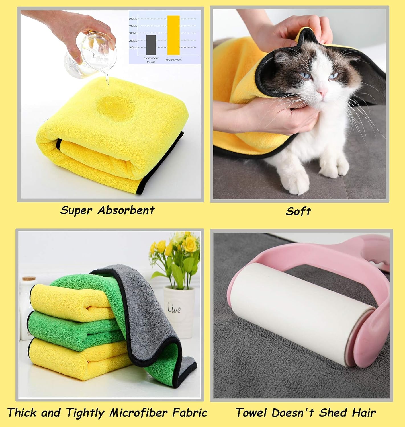 TidyDen Quick-Dry Pet Towel Set