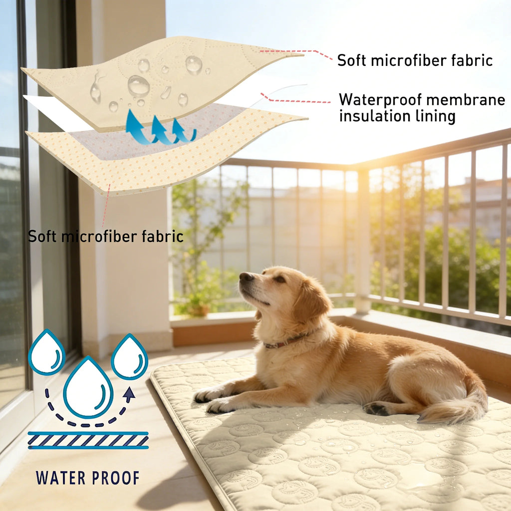 Waterproof Dog Blanket for Couch, Washable Pet Couch Cover, Non-Slip Bed Sofa Furniture Protector Mat, Latte, 60''X50''.