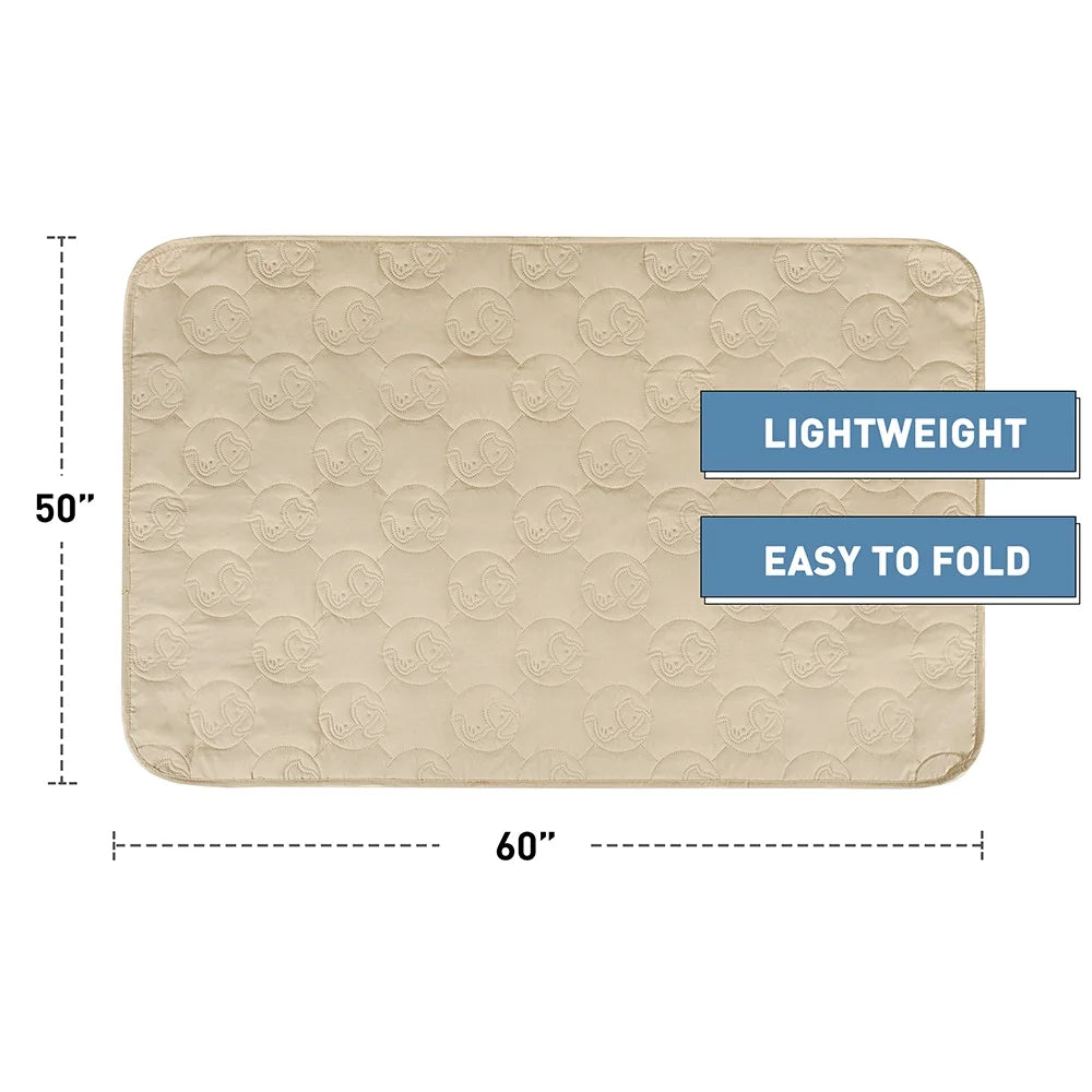 Waterproof Dog Blanket for Couch, Washable Pet Couch Cover, Non-Slip Bed Sofa Furniture Protector Mat, Latte, 60''X50''.