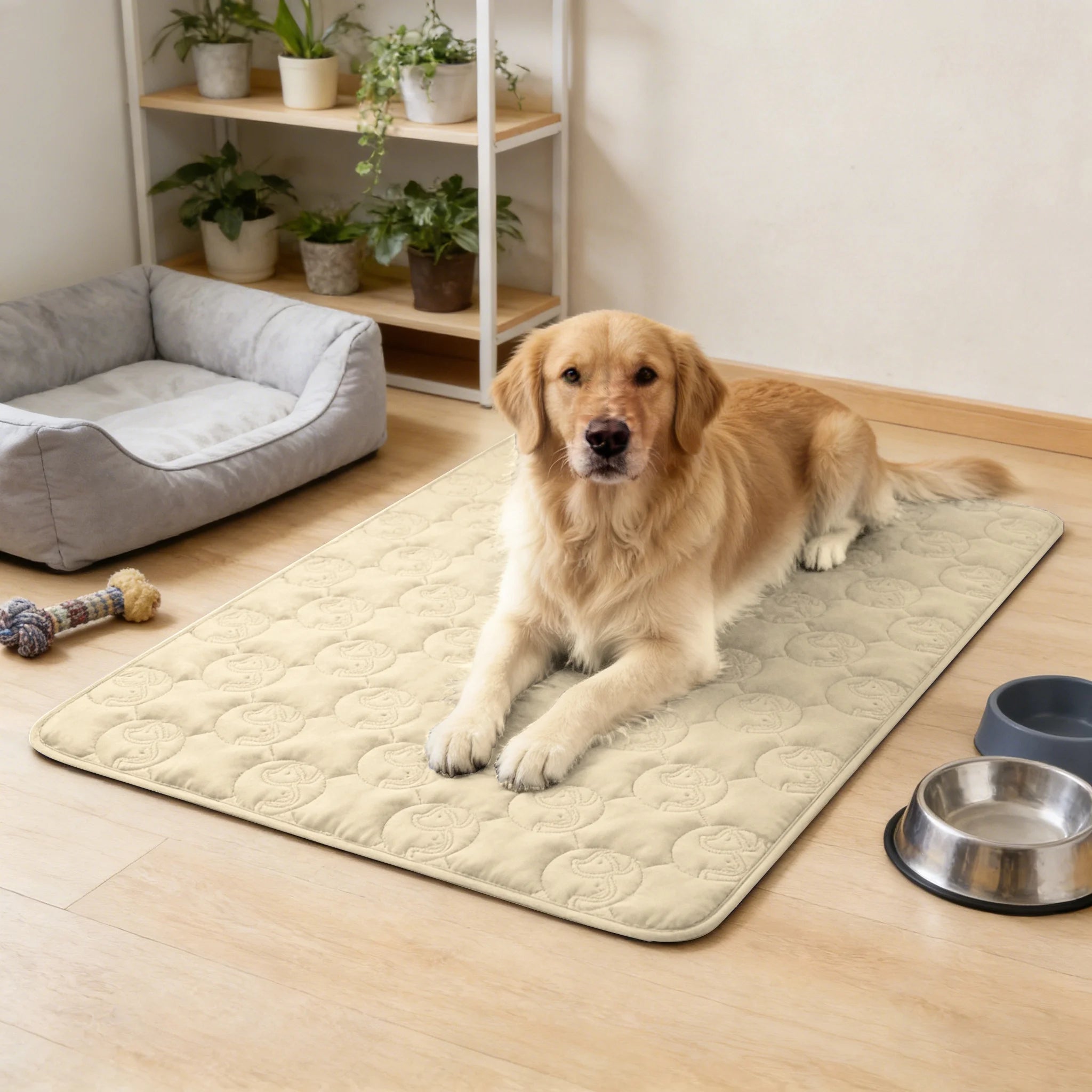 Waterproof Dog Blanket for Couch, Washable Pet Couch Cover, Non-Slip Bed Sofa Furniture Protector Mat, Latte, 60''X50''.